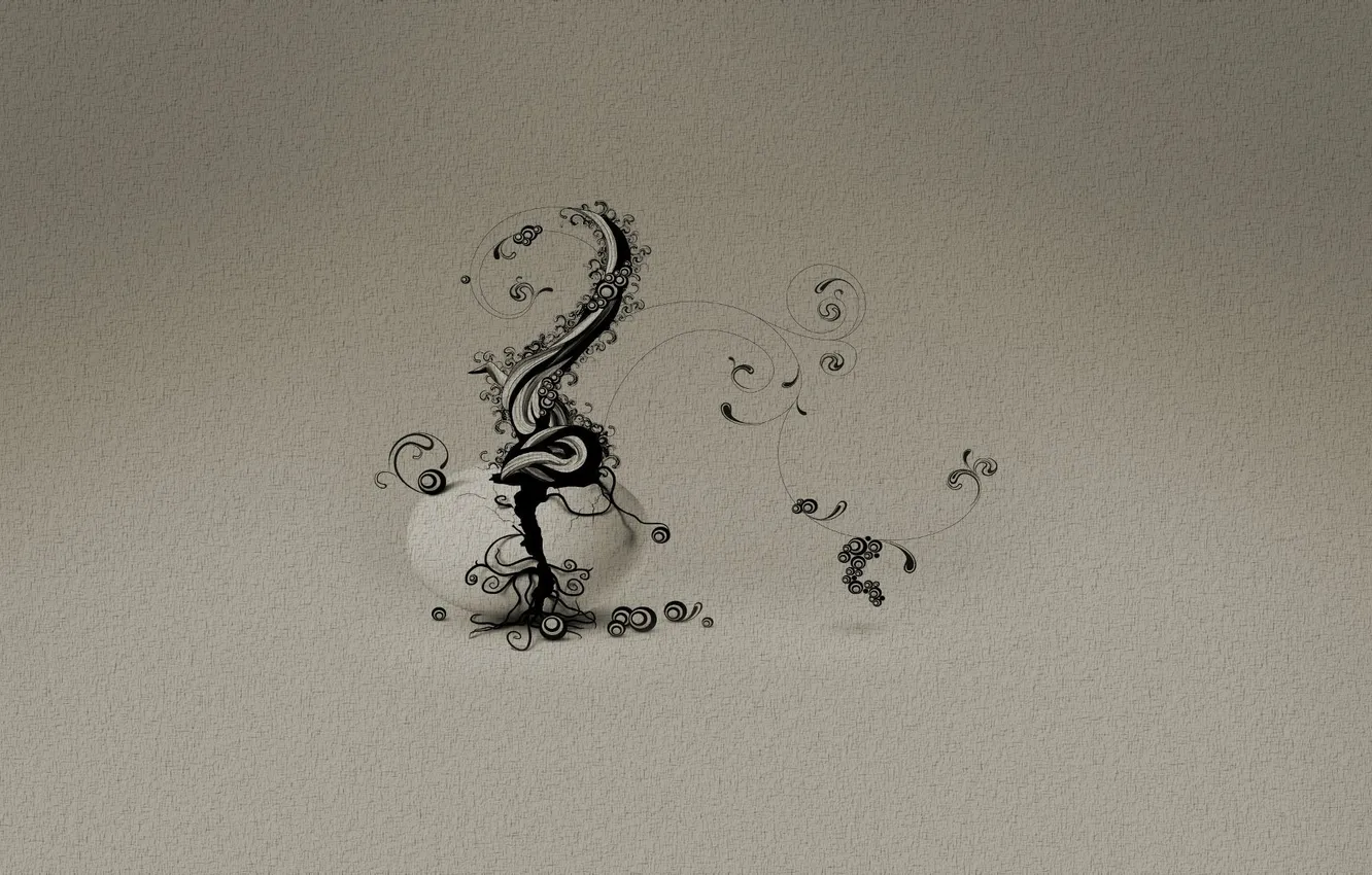 Photo wallpaper abstraction, eggs, black and white