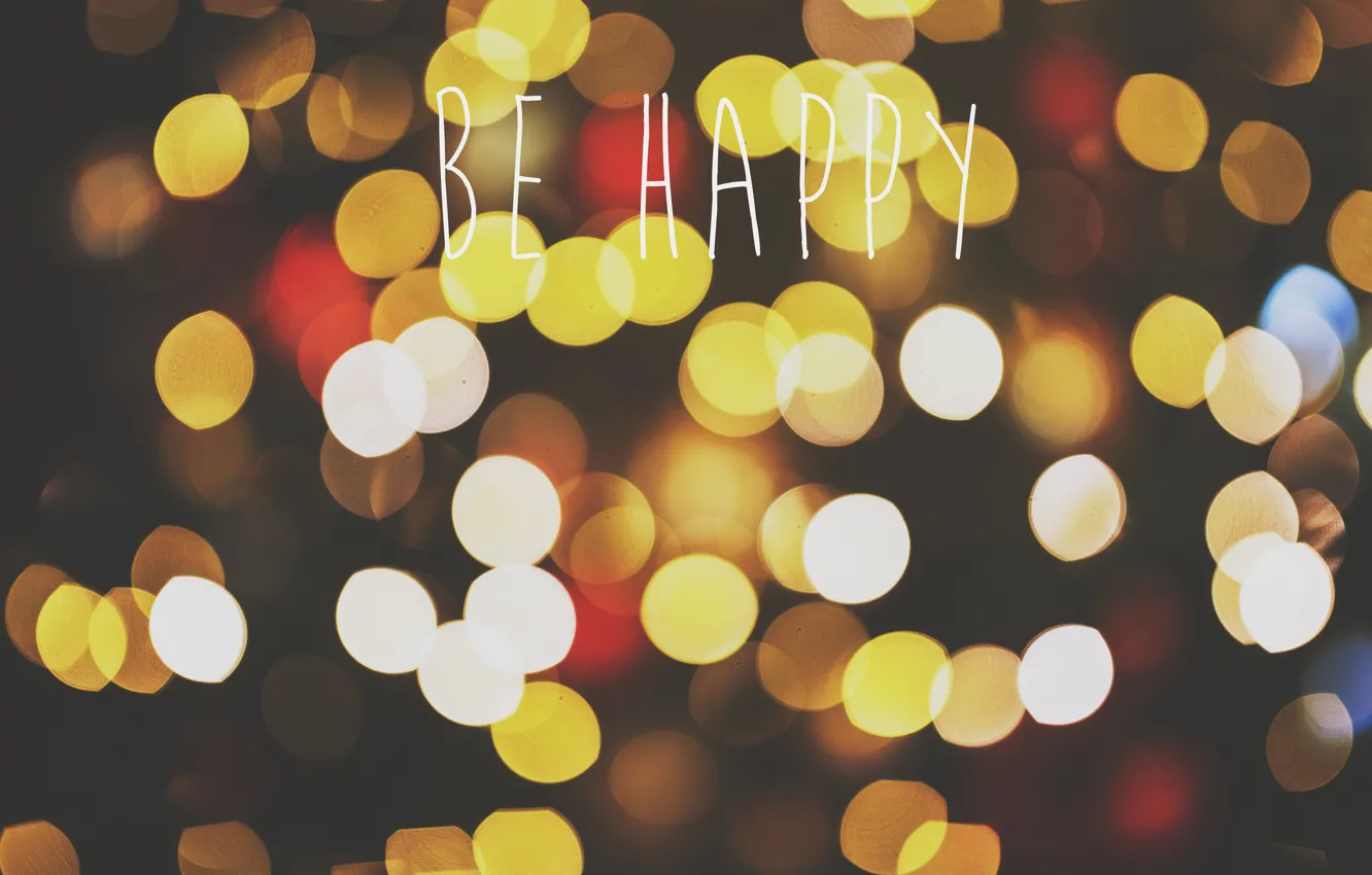 Photo wallpaper lights, globe, bokeh, to be happy
