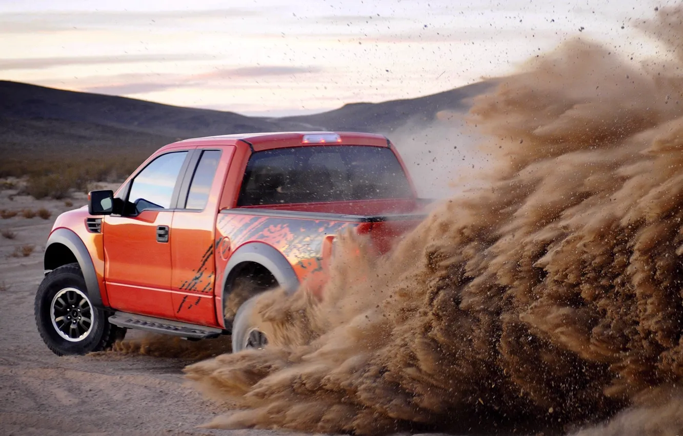 Photo wallpaper earth, dust, ford, slip