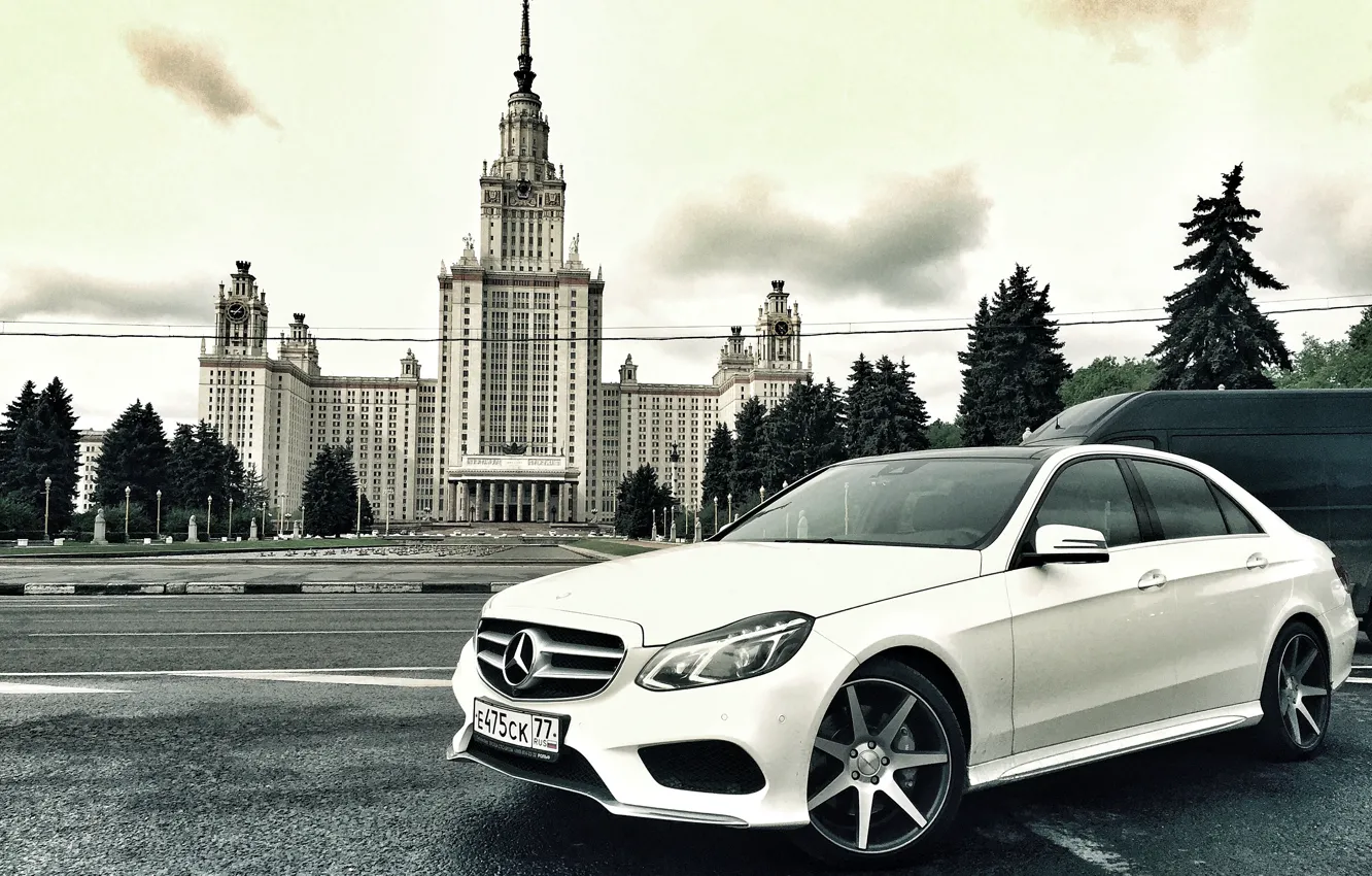 Photo wallpaper Mercedes, E-Class, MSU, review, Vossen, E400, MSU