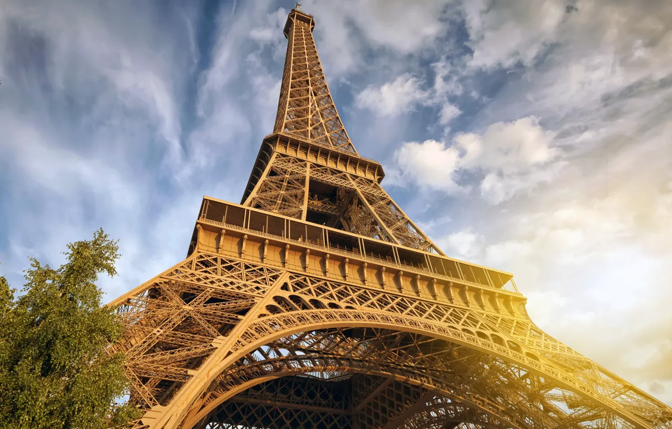 Photo wallpaper the sky, tower, morning, France
