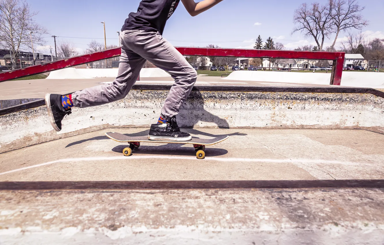 Photo wallpaper feet, sport, male, Board, skate, skateboard, longboard, hobby