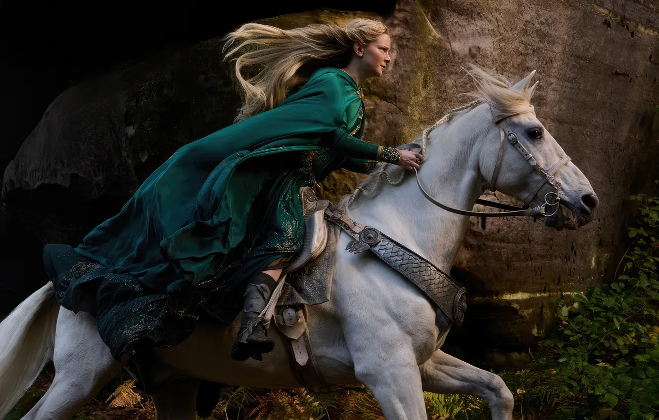 Photo wallpaper girl, horse, the series, The Lord of the Rings: The Rings of Power