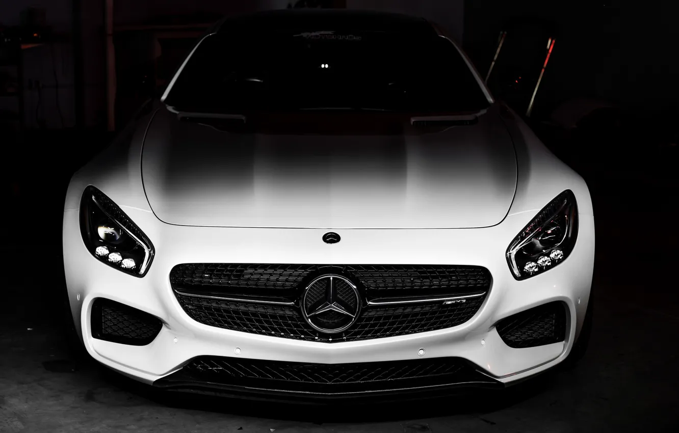 Photo wallpaper Mercedes, AMG, shadow, Black/White