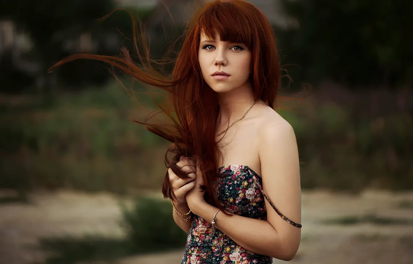 Photo wallpaper the beauty, redhead, Anastasia, natural light, Nastya