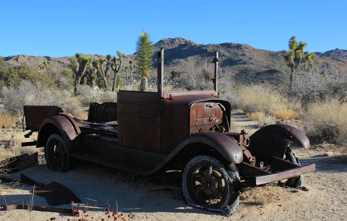 Photo wallpaper auto, retro, Wallpaper, desert, wallpaper, cars, abandoned, rusty car