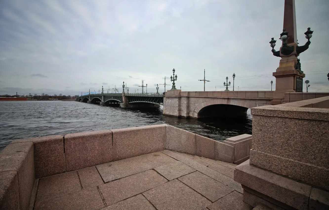 Photo wallpaper bridge, Saint Petersburg, USSR, Neva