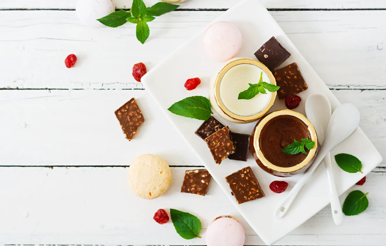 Photo wallpaper chocolate, dessert, vanilla, panna cotta, Timolina