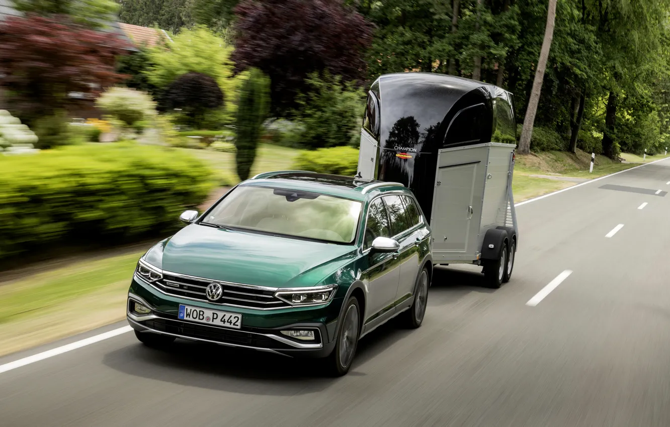 Photo wallpaper Volkswagen, the trailer, universal, Passat, dark green, Alltrack, 2019