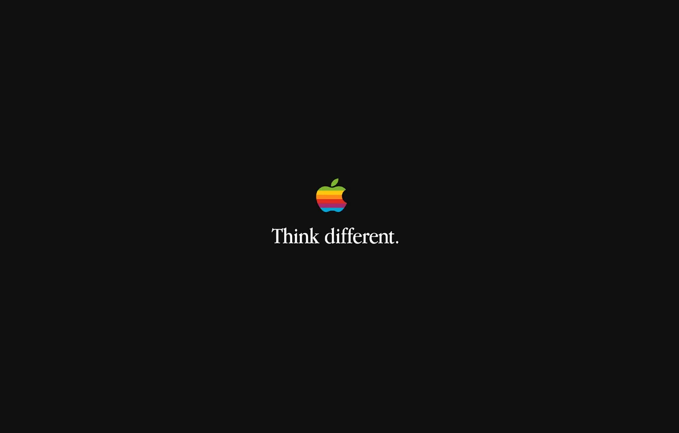 Photo wallpaper apples, apple, minimalism, logo, think, brand, EPL, diferent