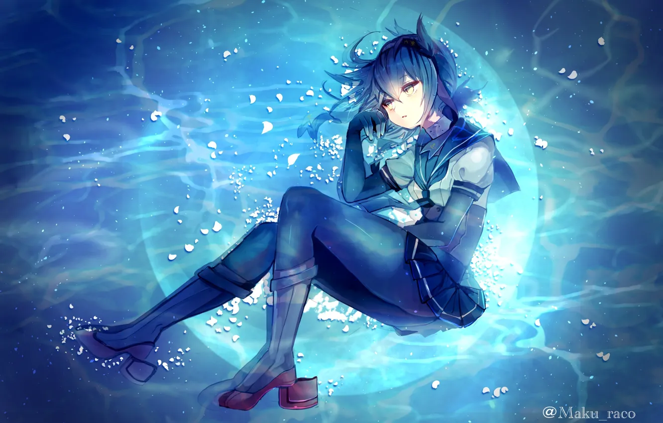 Photo wallpaper water, girl, anime, art, form, schoolgirl, kantai collection, konomakurako