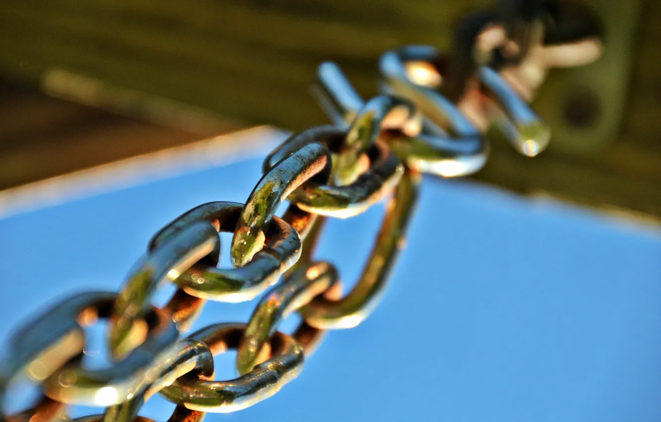Photo wallpaper macro, metal, chain