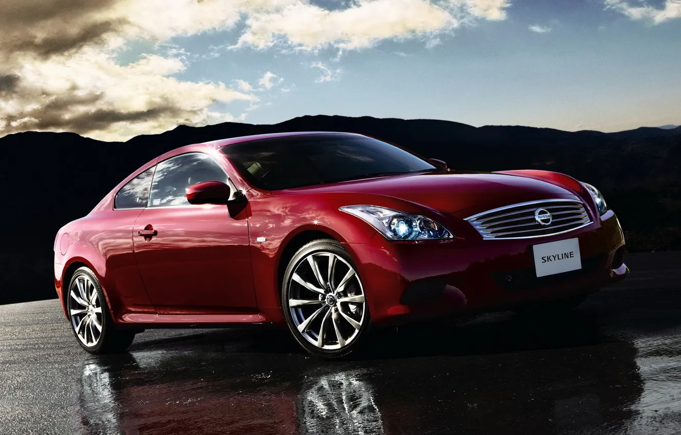 Photo wallpaper machine, cool, Nissan Skyline 370 GT Coupe