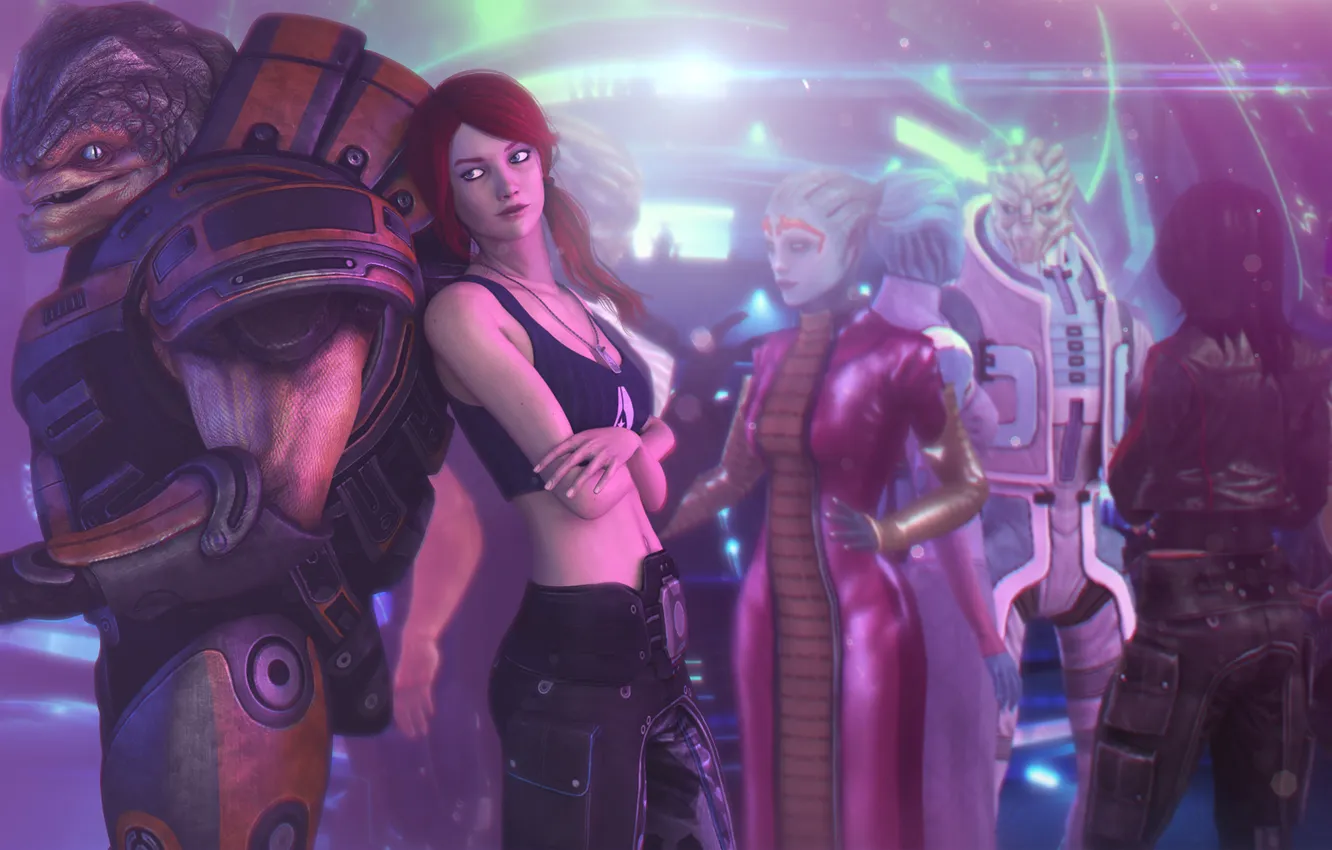 Photo wallpaper mass effect, shepard, krogan, urdnot grunt