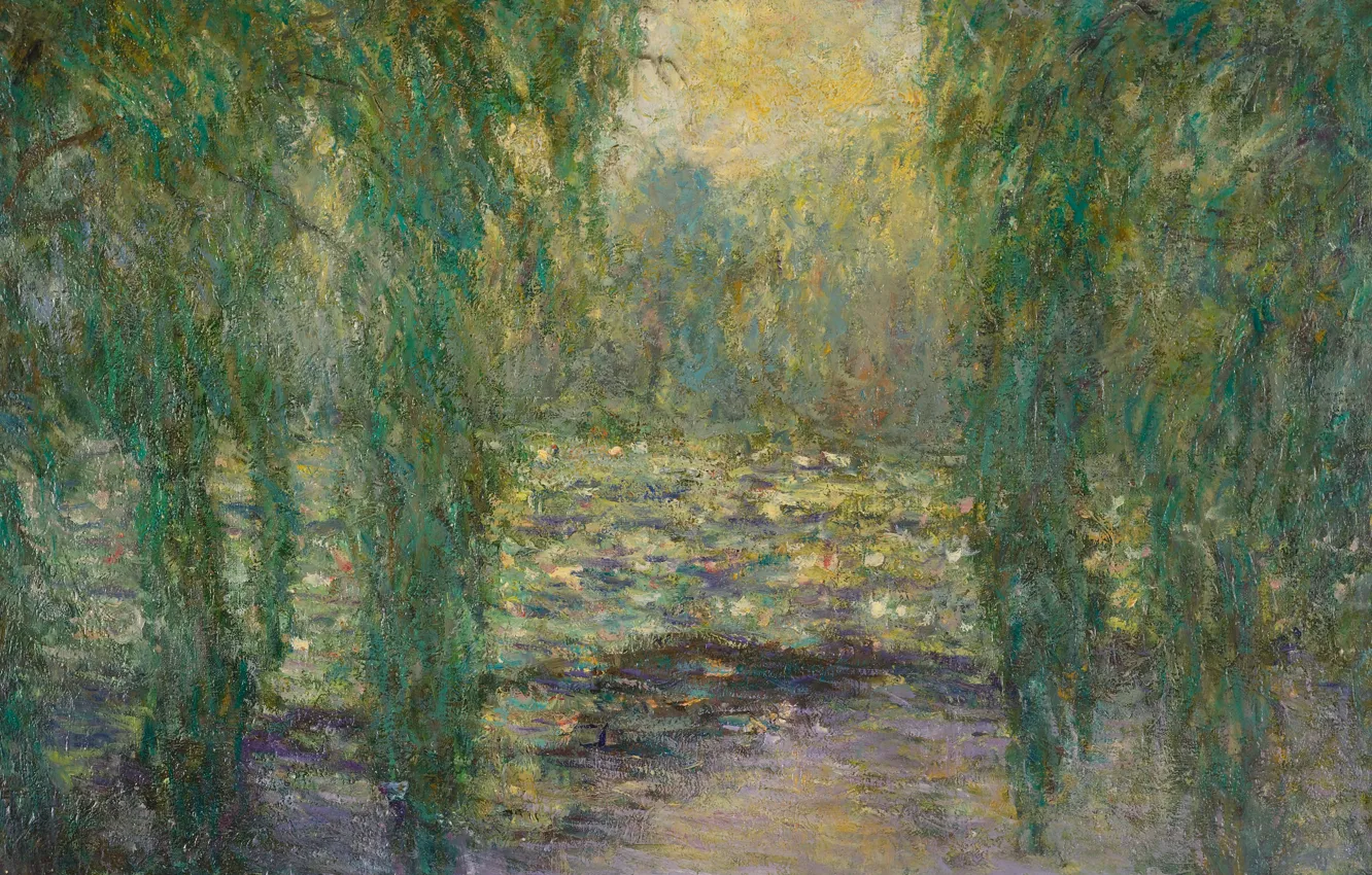Photo wallpaper landscape, picture, Blanche Monet, Blanche Hoschede-Monet, Water lilies