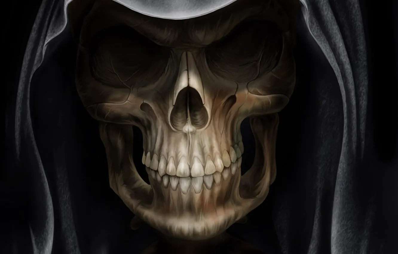 Photo wallpaper death, Gothic, skull, mantle