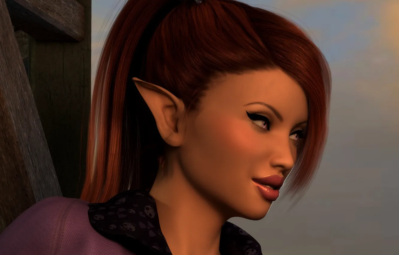 Photo wallpaper girl, makeup, elf