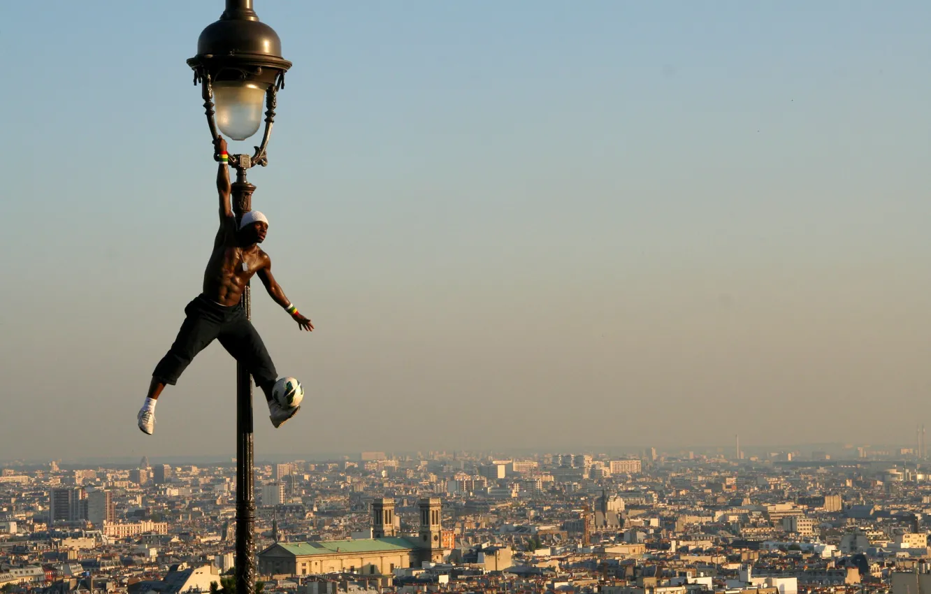 Photo wallpaper France, Paris, the ball, lights, panorama, Paris, player, France