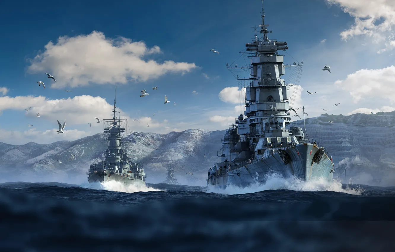 Photo wallpaper USSR, Heavy Cruiser, Project 82 cruiser Riga