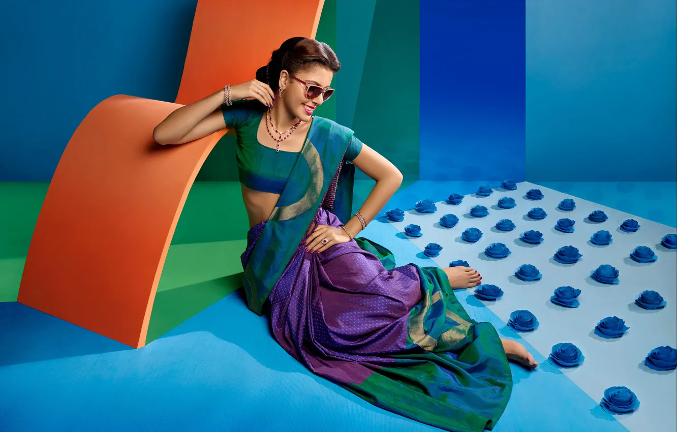 Photo wallpaper girl, fashion, beautiful, model, brunette, pose, indian, makeup