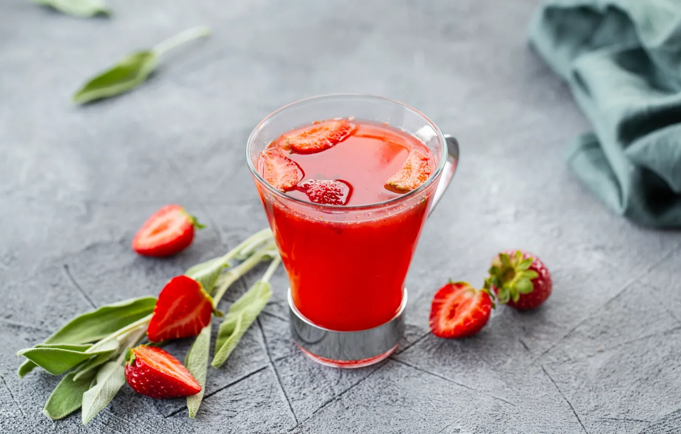 Photo wallpaper berries, strawberry, drink