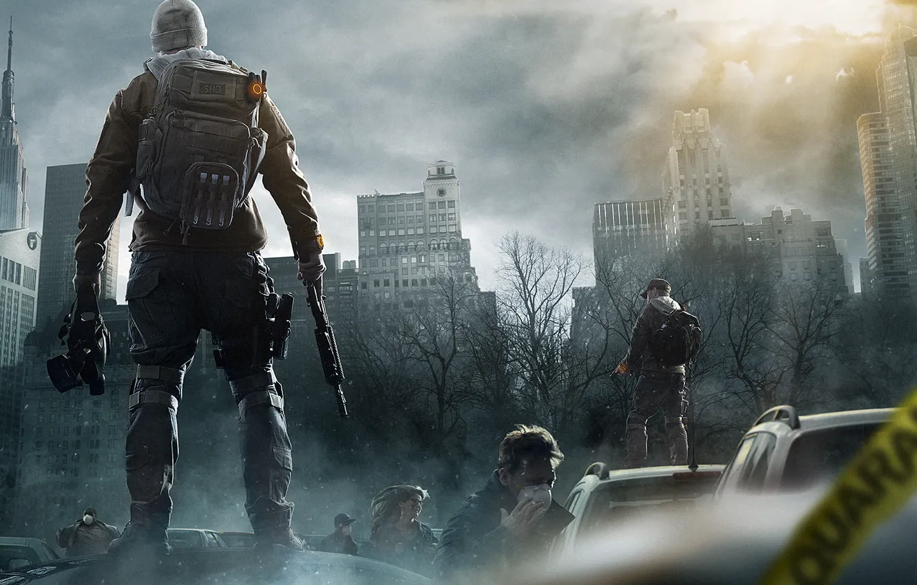 Photo wallpaper the city, people, soldiers, virus, center, new York, new, Tom Clancy's The Division