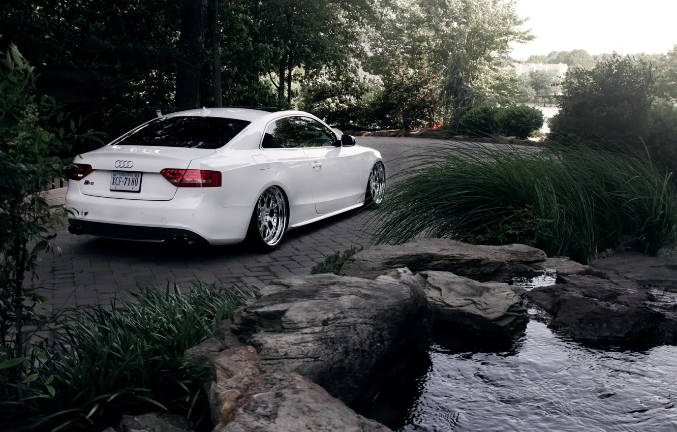 Photo wallpaper Audi, Audi, white, white
