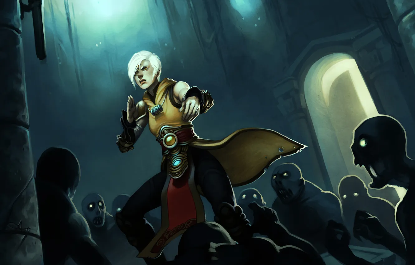 Photo wallpaper zombies, undead, Diablo 3 Monk