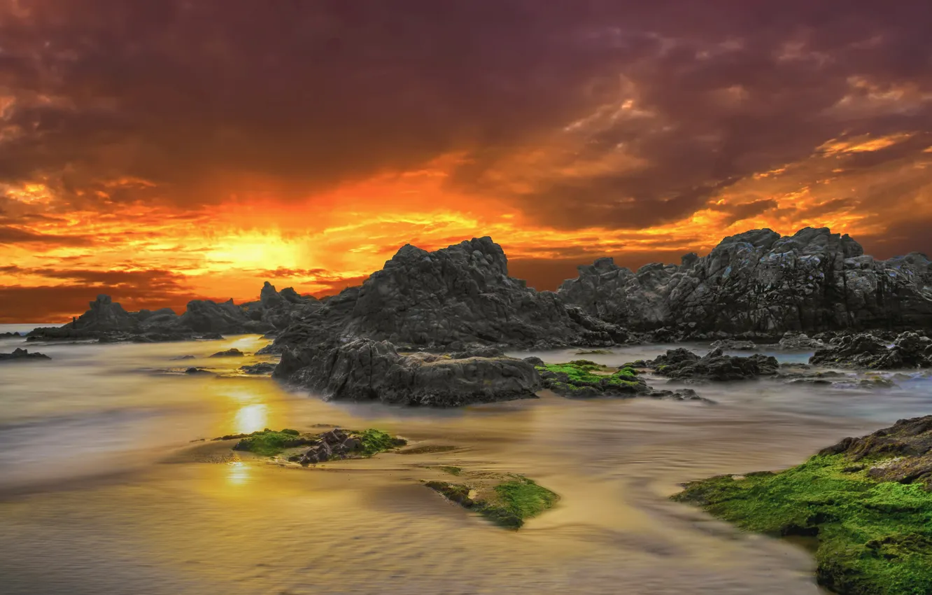 Photo wallpaper sea, sunset, Santa Cristina, Lloret de Mar