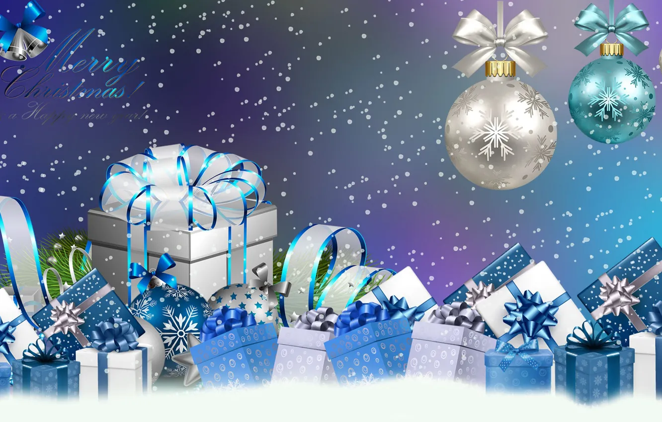 Photo wallpaper Graphics, Congratulations, Bombki, Gifts