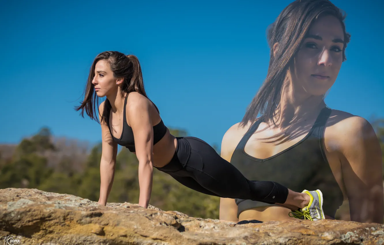 Photo wallpaper pose, workout, fitness, outdoors