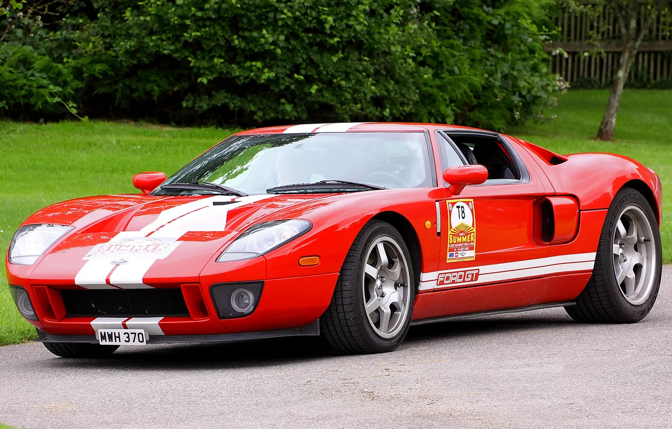 Photo wallpaper Ford, Red, Stripes, MWH 370, GT