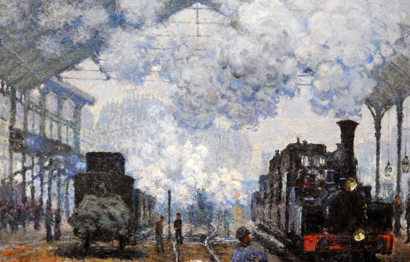 Photo wallpaper picture, Claude Monet, genre, The Station Saint-Lazare