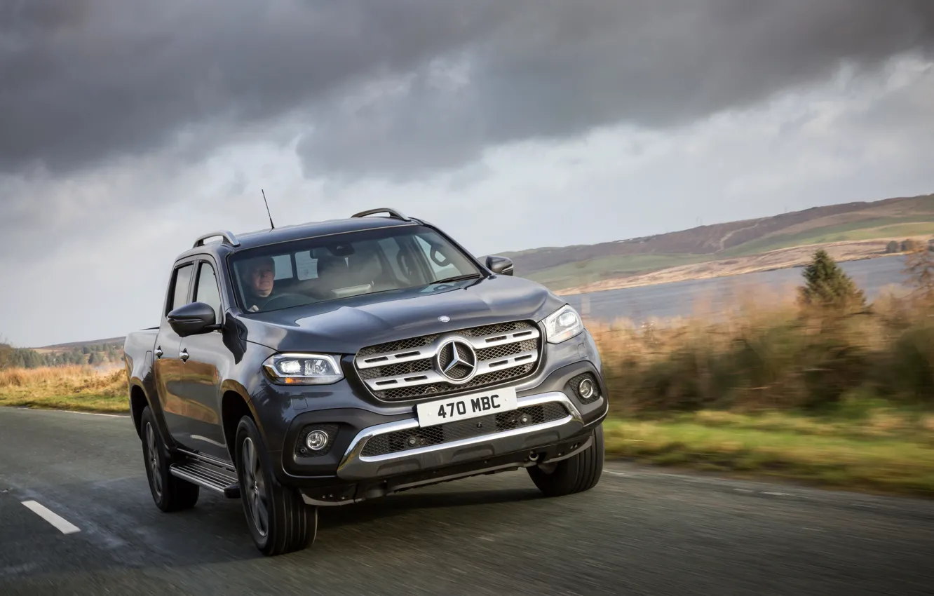 Photo wallpaper Mercedes-Benz, plain, pickup, 2017, X-Class, dark gray, UK-version