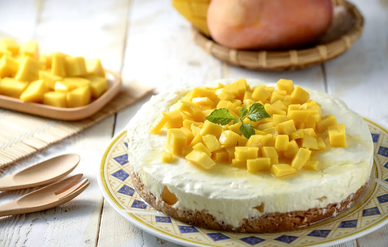 Photo wallpaper pie, mango, cakes