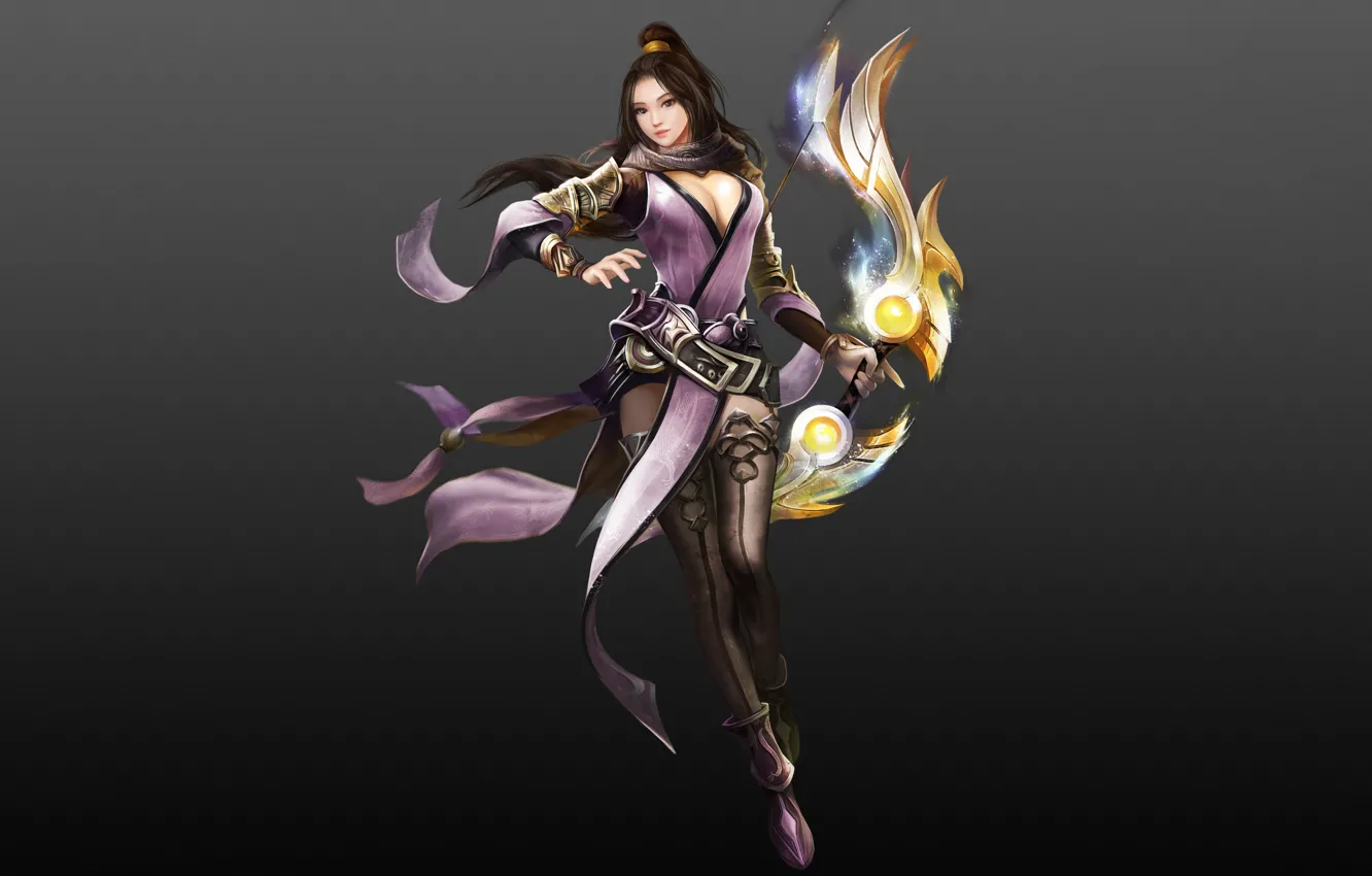 Photo wallpaper girl, fantasy, armor, art, beautiful, asian, Minimalism, Characters
