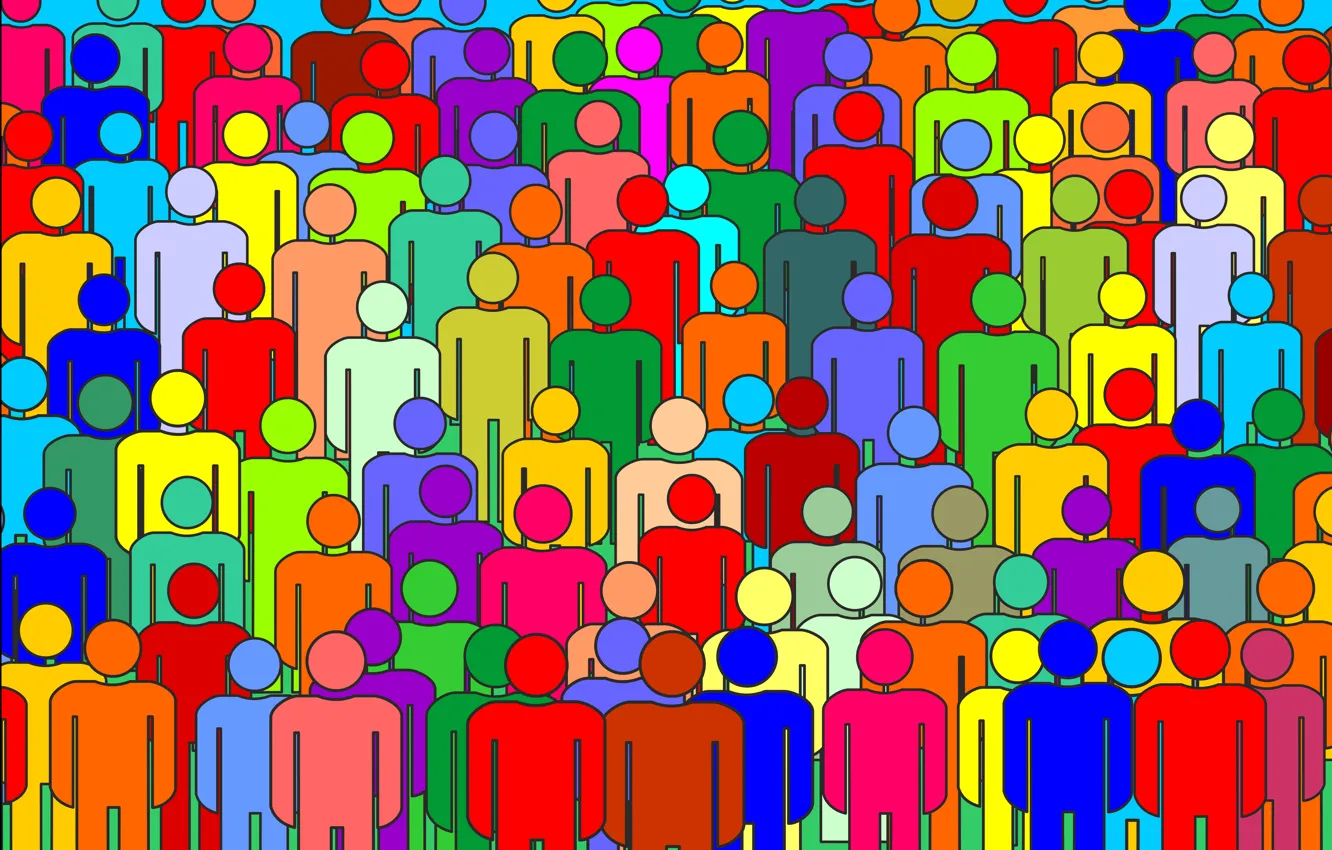 Photo wallpaper people, color, figure, form