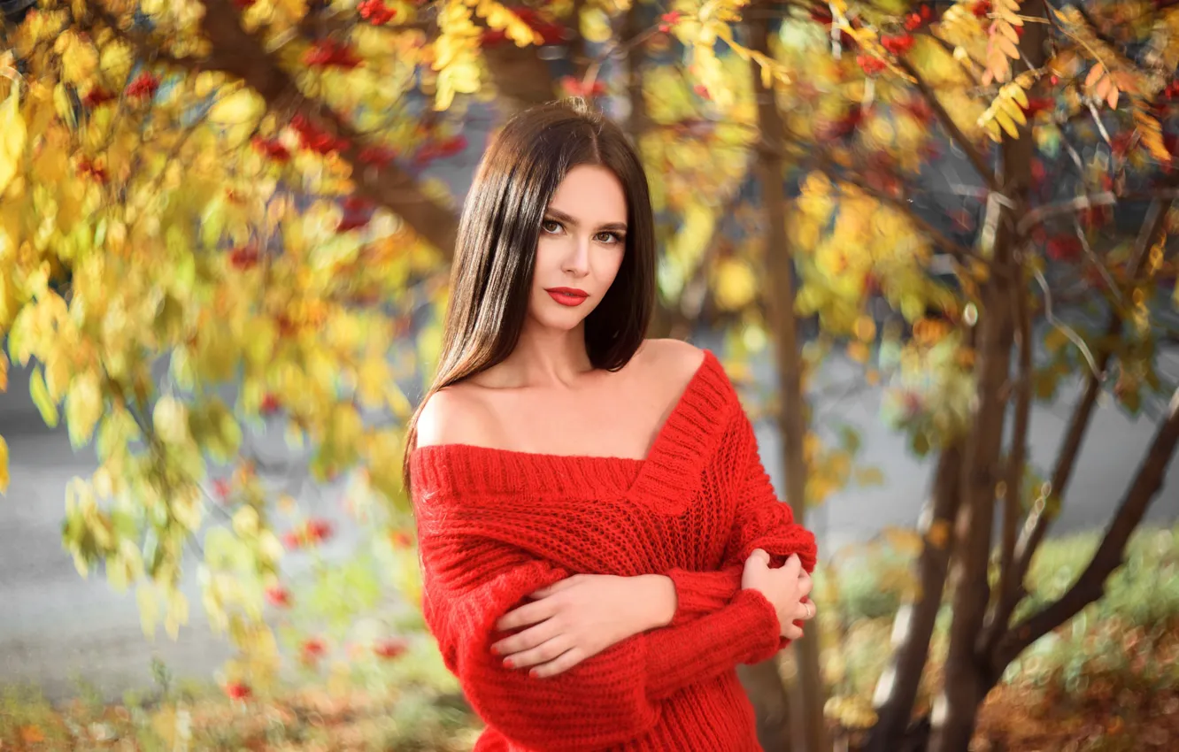 Photo wallpaper autumn, girl, hair, Vladislav Opletaev, Daria Okhapkina