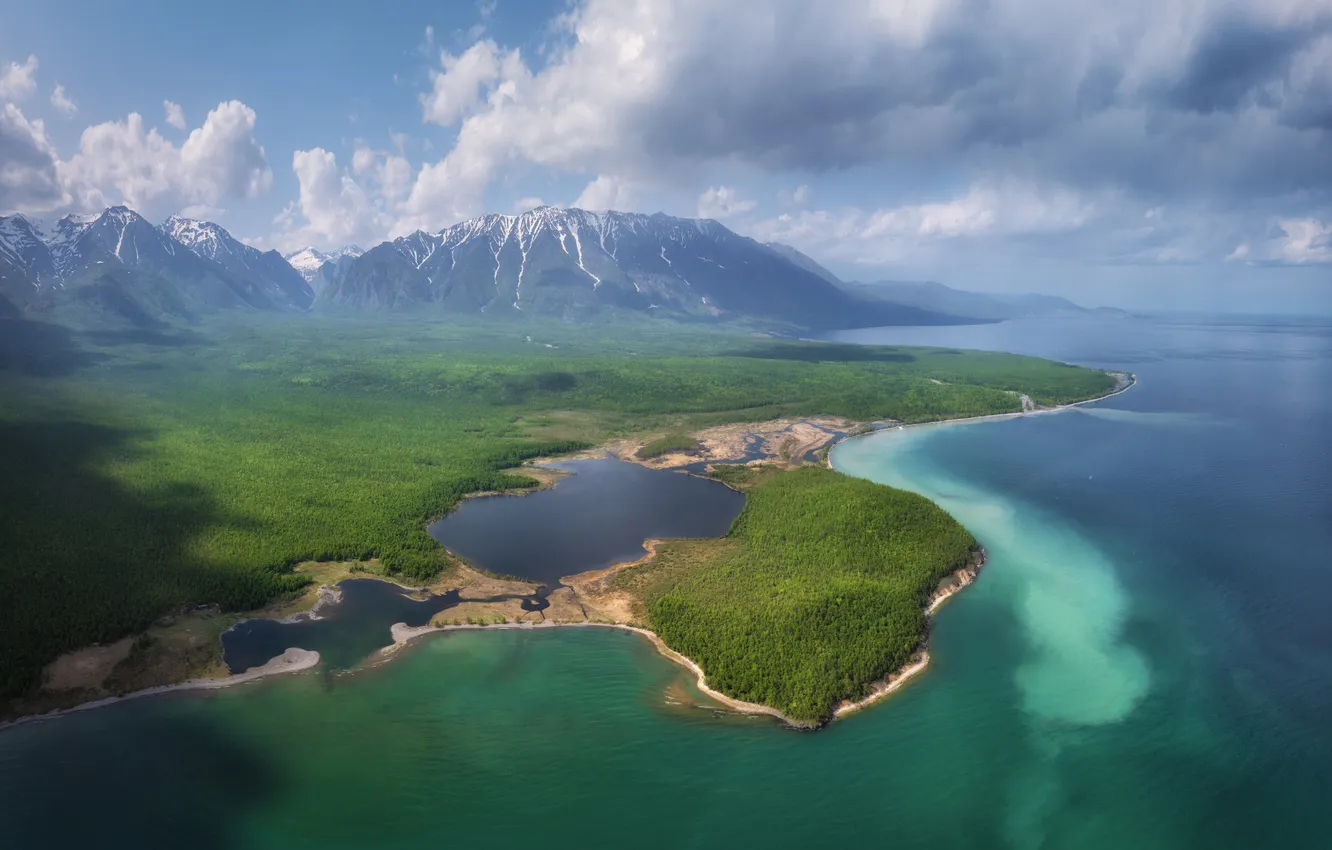 Photo wallpaper lake, Baikal, Cape, Andrey Grachev, Picturesque Landscape, Cape Kovrizhka