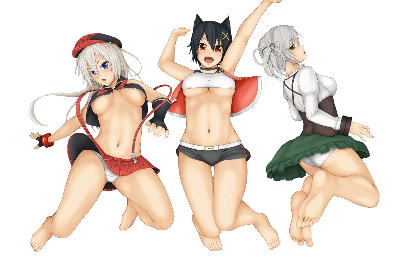 Photo wallpaper sexy, lingerie, ass, cleavage, shorts, panties, green eyes, long hair