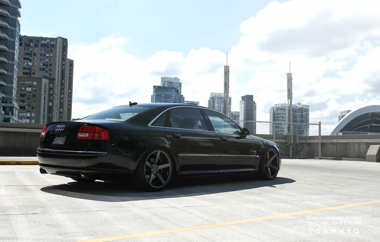 Photo wallpaper Audi, black, Audi A8, Long