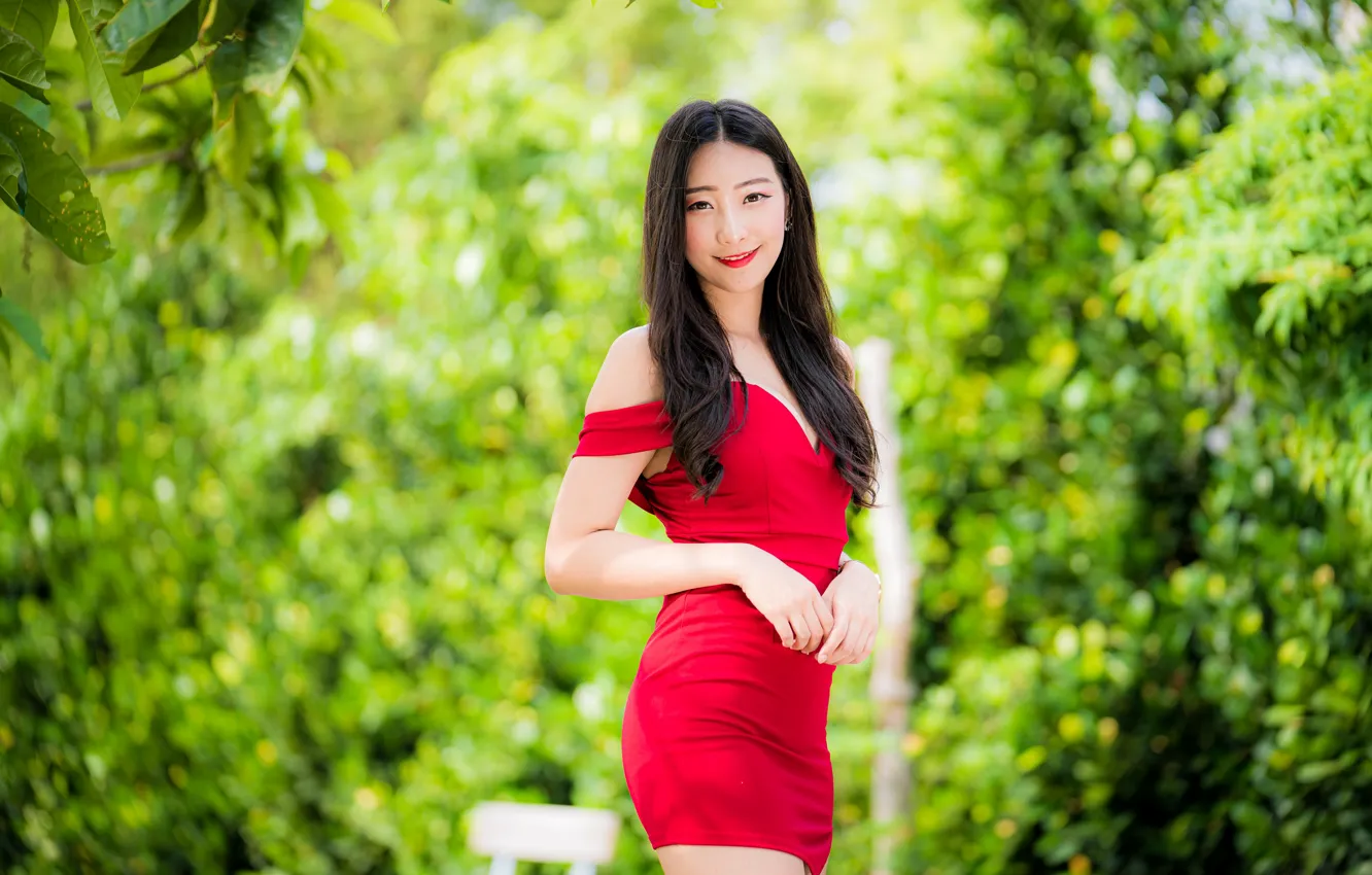 Photo wallpaper look, dress, Asian