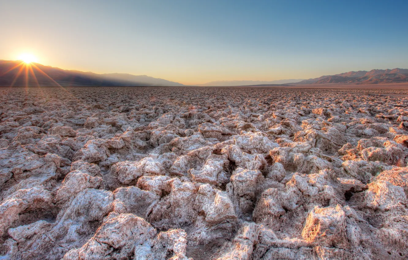 Photo wallpaper landscape, morning, California, Inyo County
