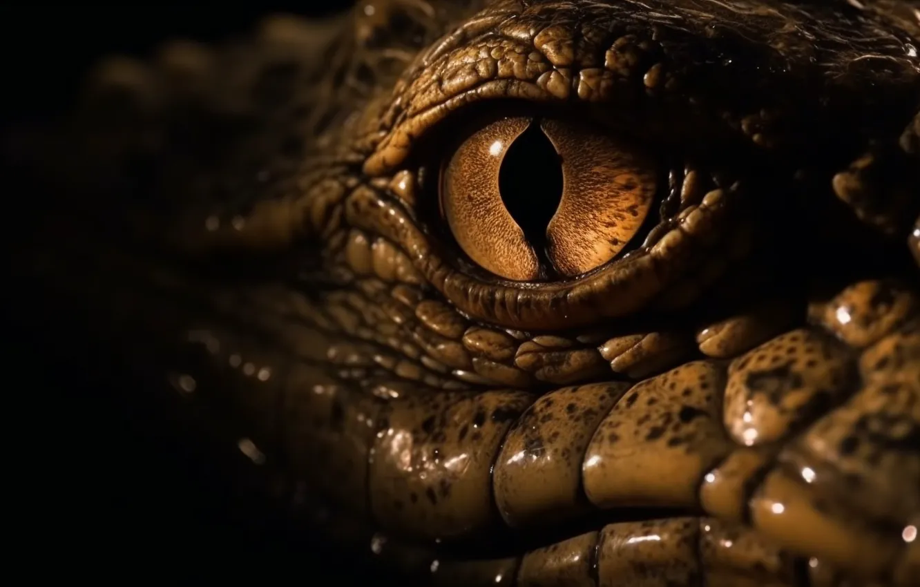 Photo wallpaper look, face, crocodile, AI art, neural network