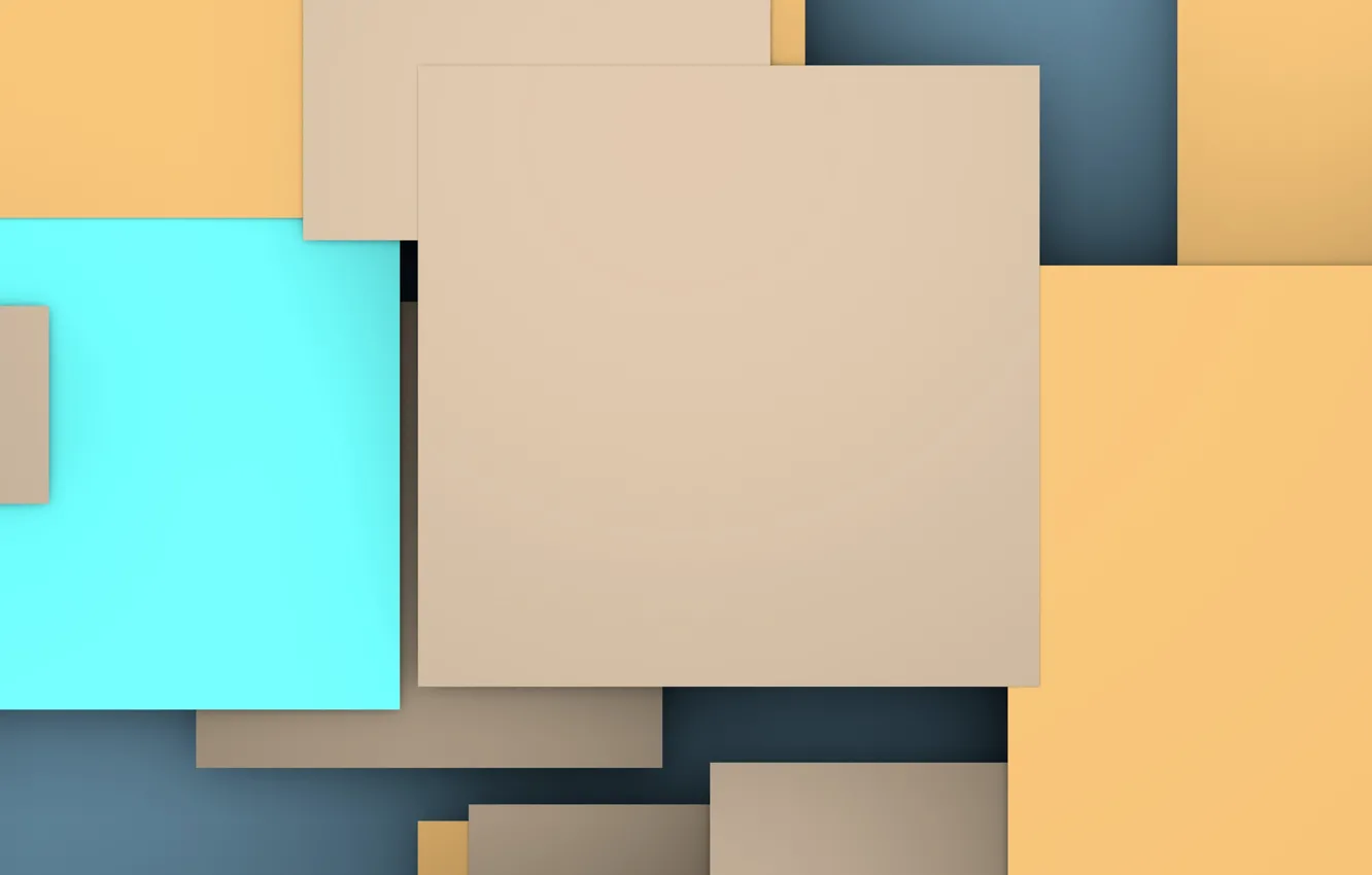 Photo wallpaper squares, geometry, design, color, material