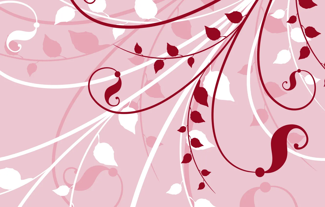 Photo wallpaper flowers, vector, texture, pink background, background