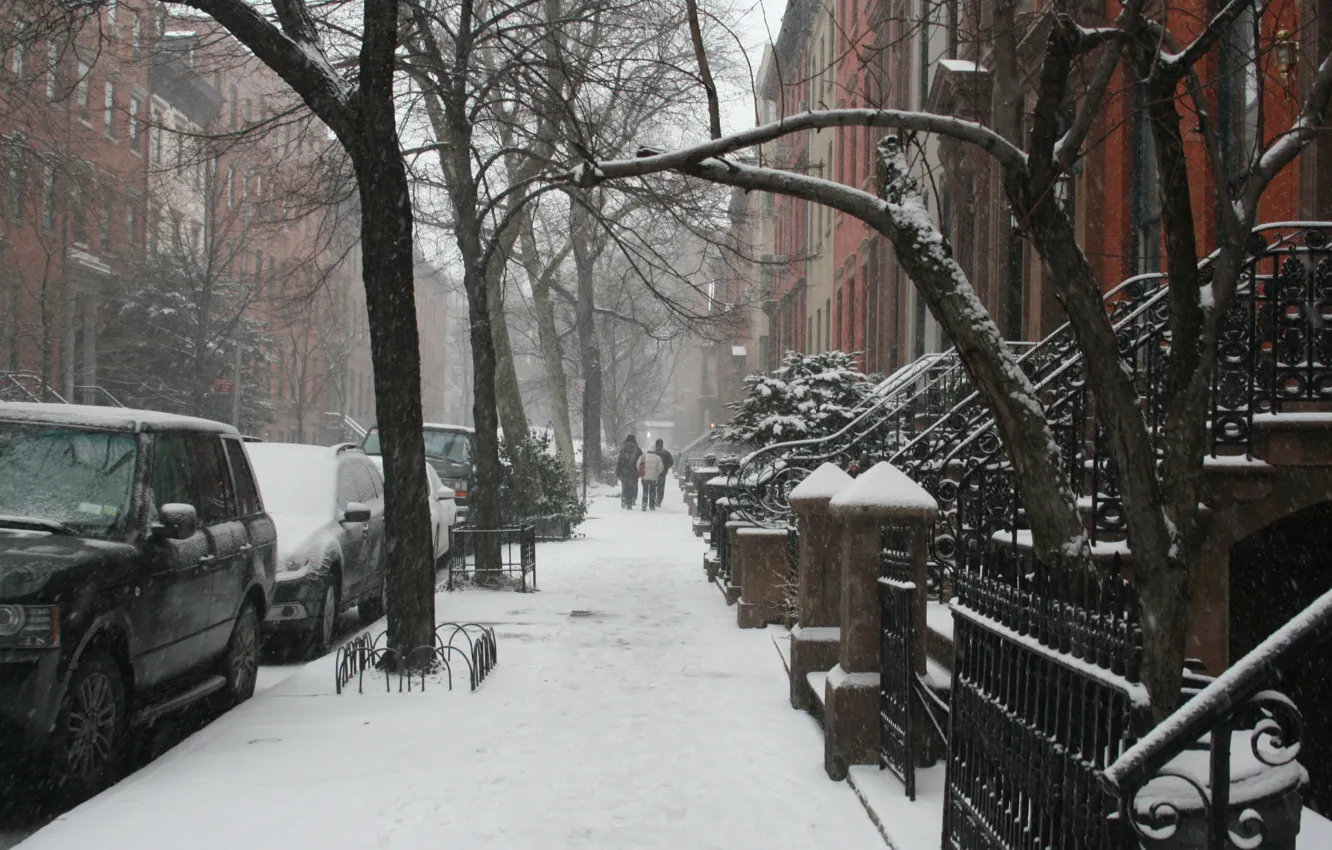 Photo wallpaper city, the city, USA, NYC, winter, New_York