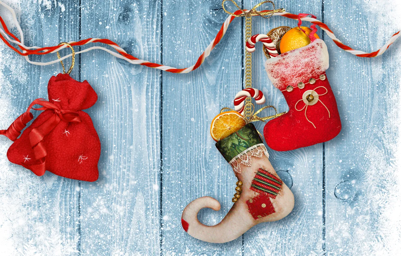 Photo wallpaper winter, snow, toy, new year, Christmas, Christmas, wood, winter