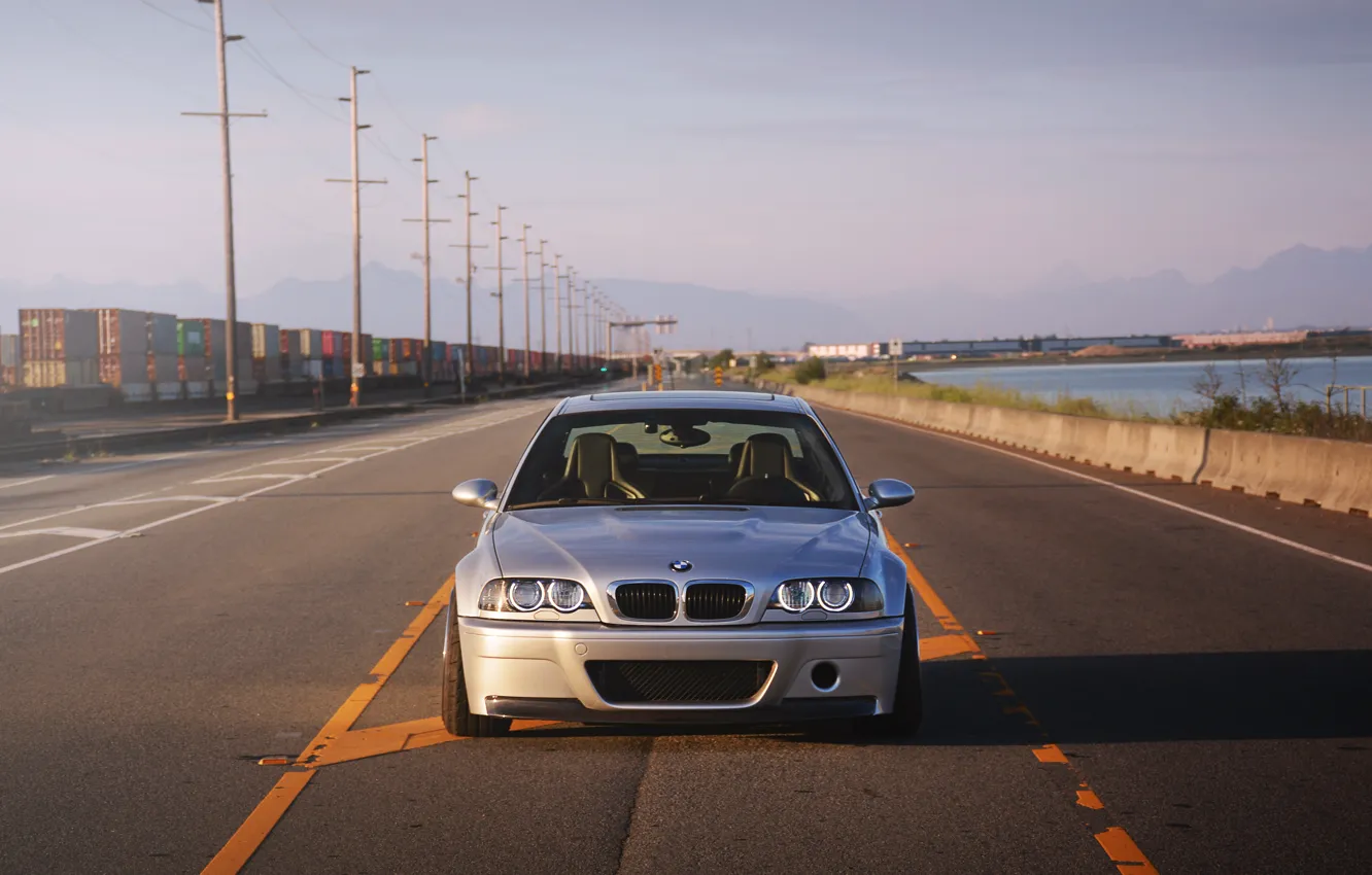 Photo wallpaper bmw, e46, in front of
