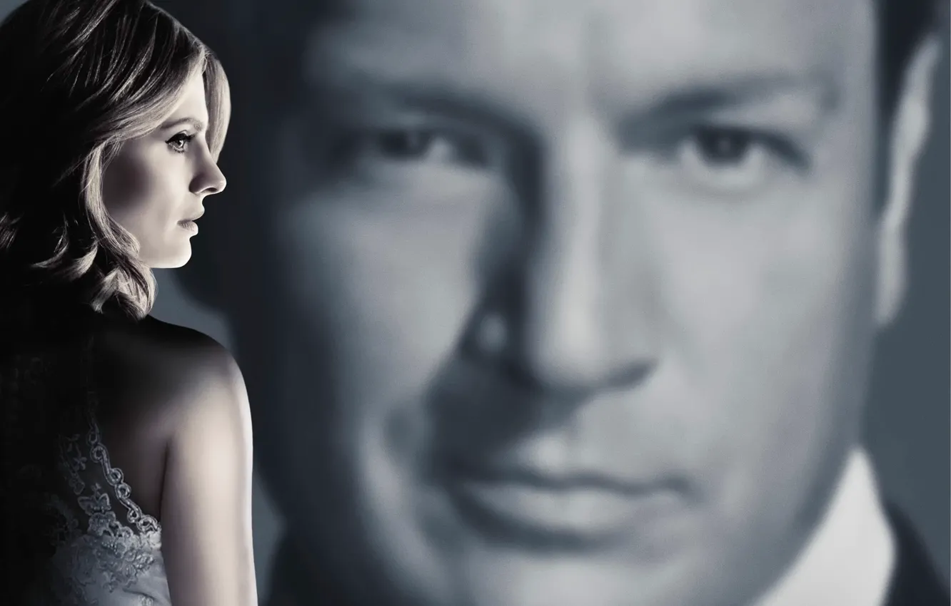 Photo wallpaper Nathan Fillion, poster, castle, Stana Katic, Season-7